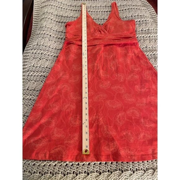 Patagonia Organic Cotton Orange/Red Floral‎ Mini Dress / Tunic women's sz L - Picture 8 of 13